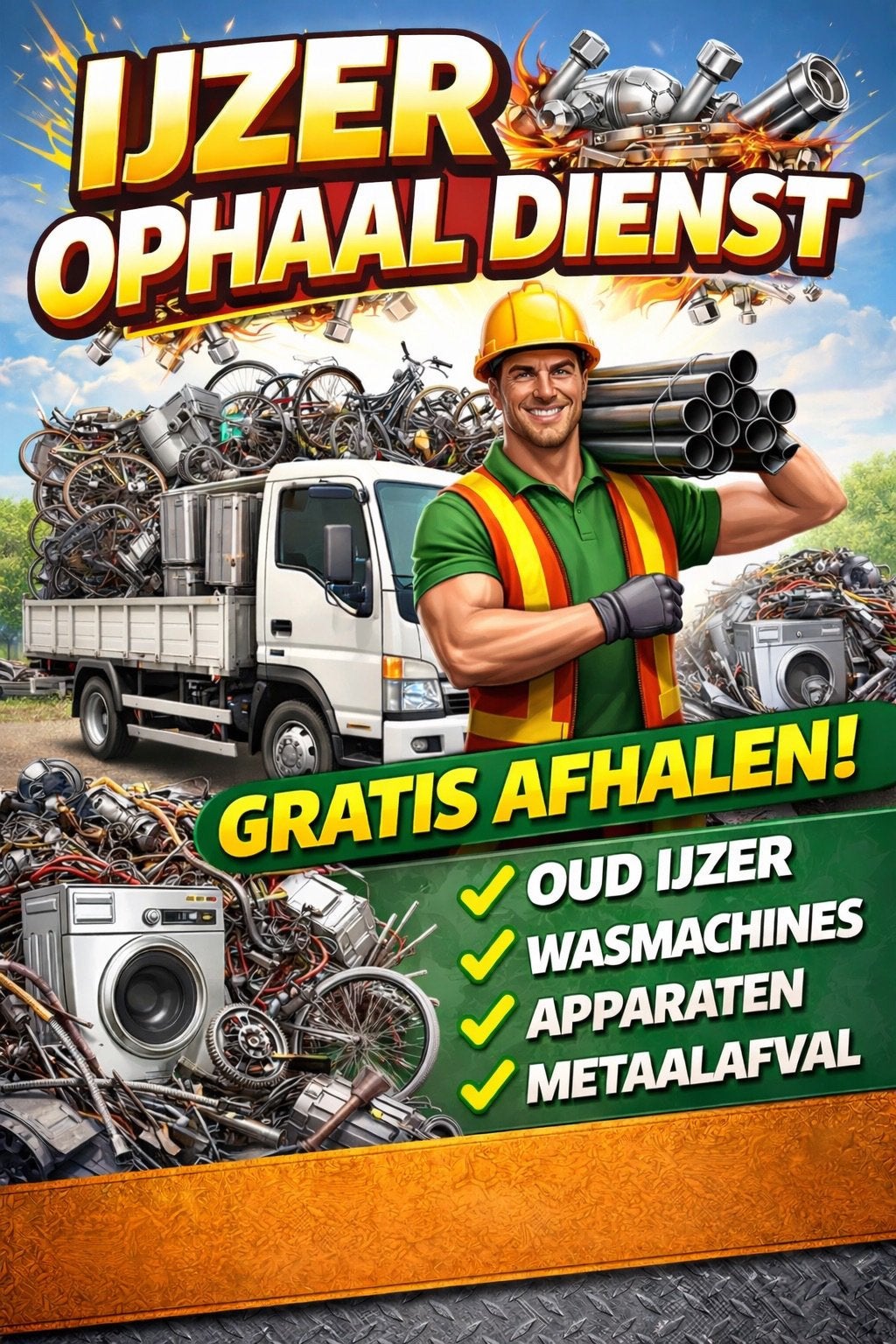 Oud ijzer gezocht gratis, Ophalen