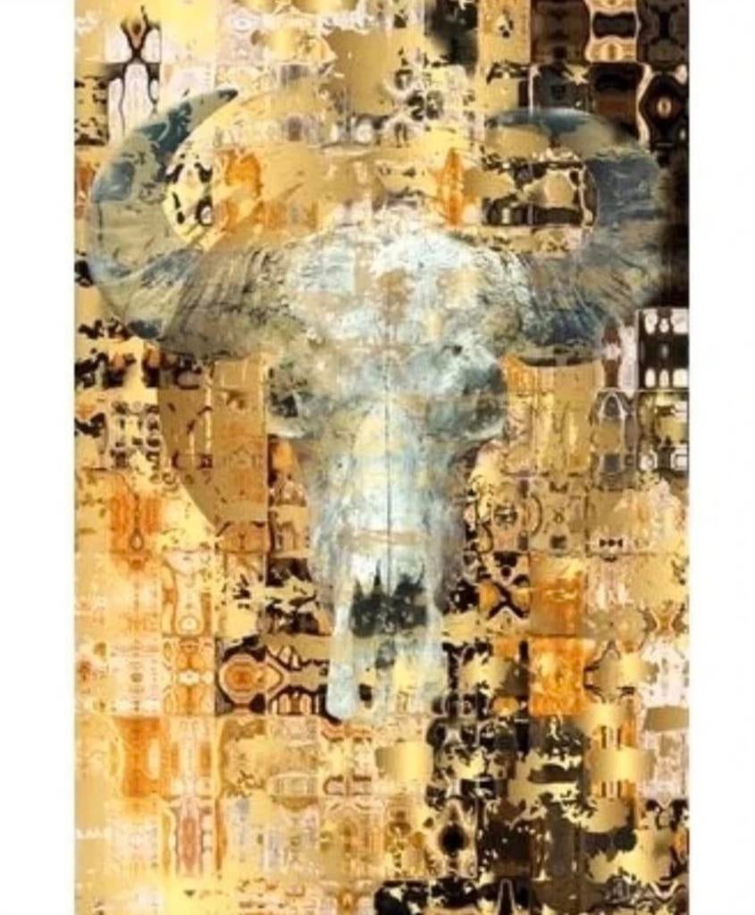 Schilderij - Luxe Skull Gold - zgan, Ophalen of Verzenden