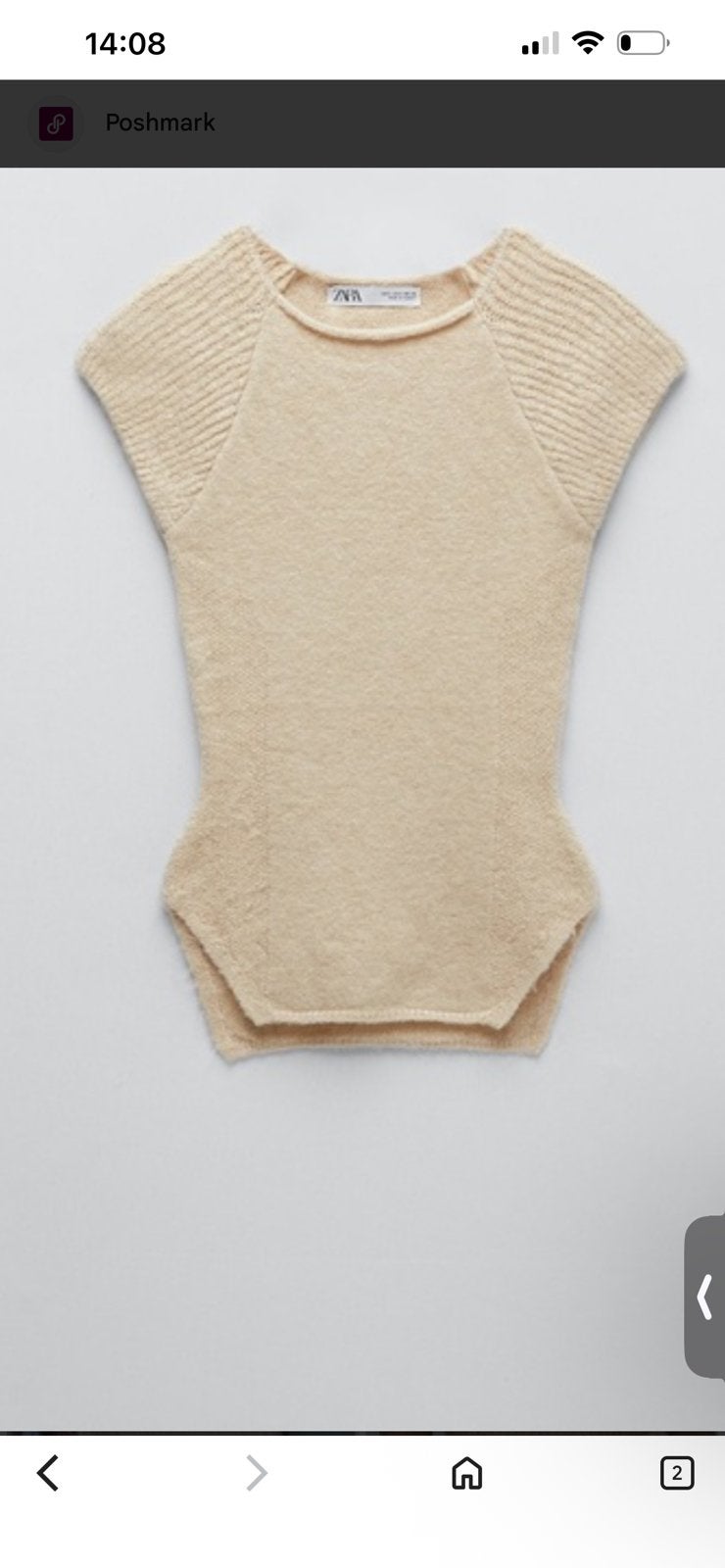 Zara S M beige gebreide top wol knit gebreid nieuw tops trui, Kleding | Dames, Beige, Nieuw, Ophalen of Verzenden, Korte mouw