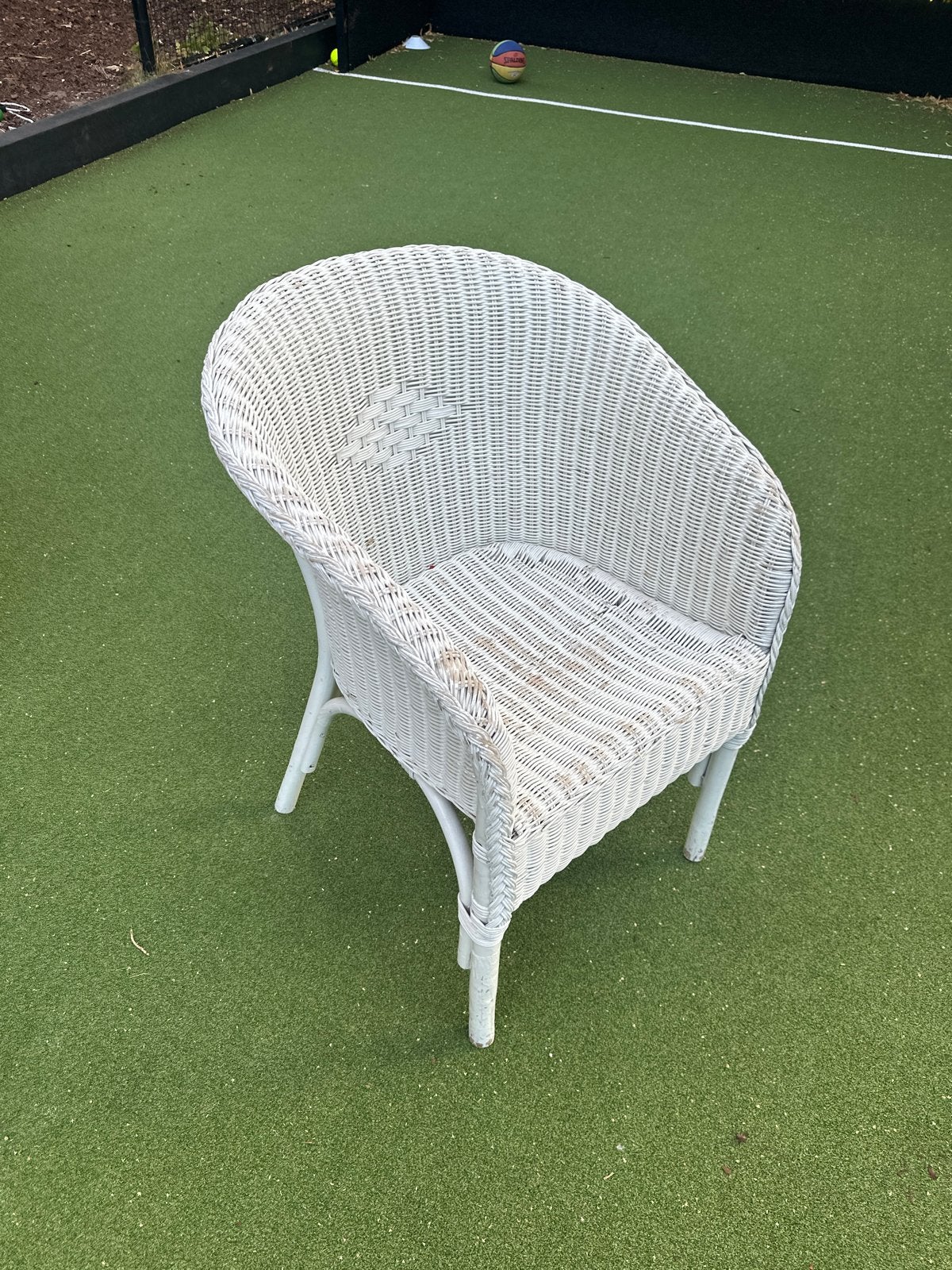 Witte rotan stoel - Gebruikt, Ophalen, Gebruikt, Wit, Riet of Rotan