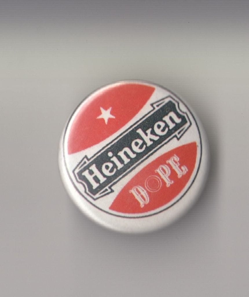 Heineken Dope button logo Bier, Gebruikt, Niet vindbaar, Niet vindbaar, Speldje of Pin