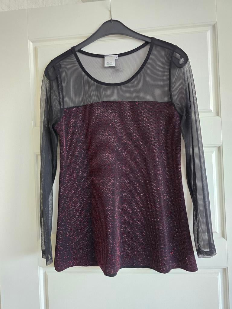 Te koop dames top, kleur rood/zwart maat XL, merk FOS Amst, FOS Amsterdam, Zo goed als nieuw, Rood, Shirt of Top