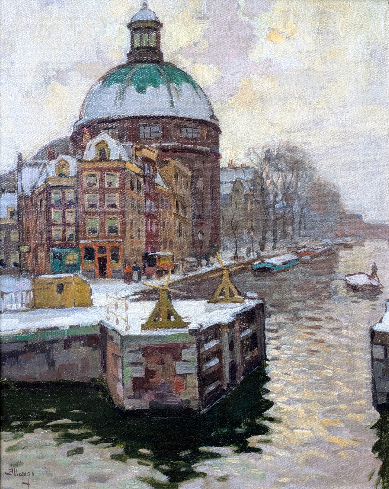 BEN VIEGERS | Lutherse kerk in winters Amsterdam, Ophalen