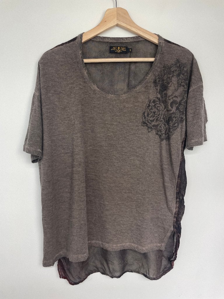 Rude Riders shirt maat S bruin oversized wol print floral, Kleding | Dames, Ruderiders@pec.it, Ophalen of Verzenden, Zo goed als nieuw