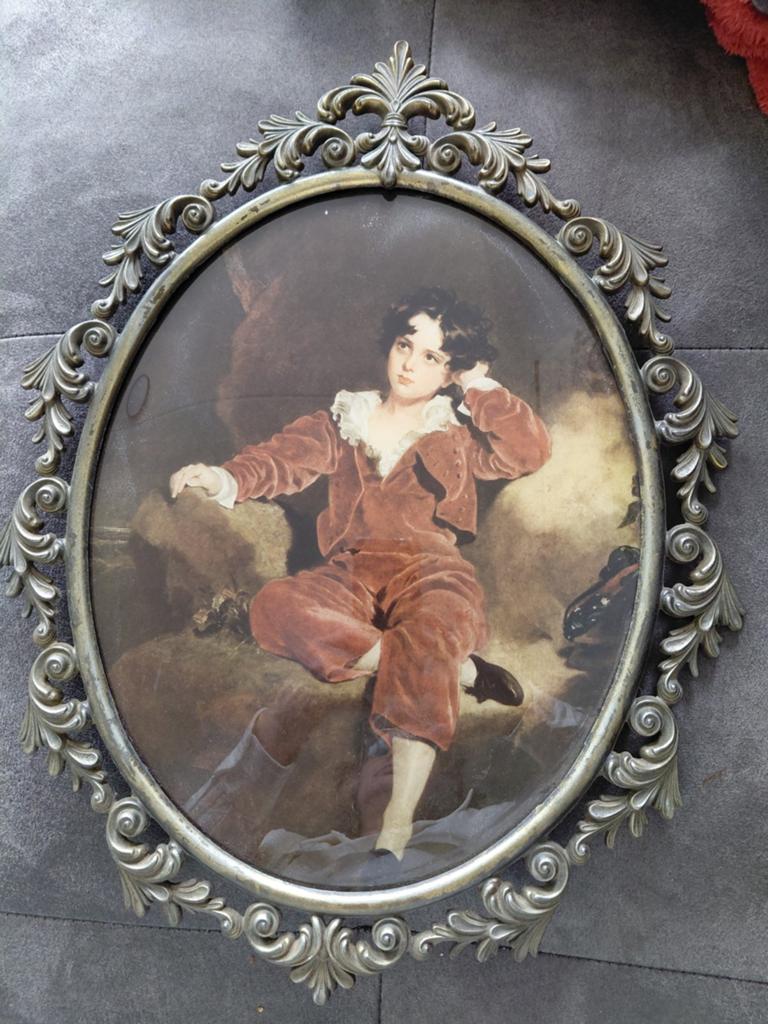 Messing lijst met bol glas, Antiek en Kunst, Ophalen