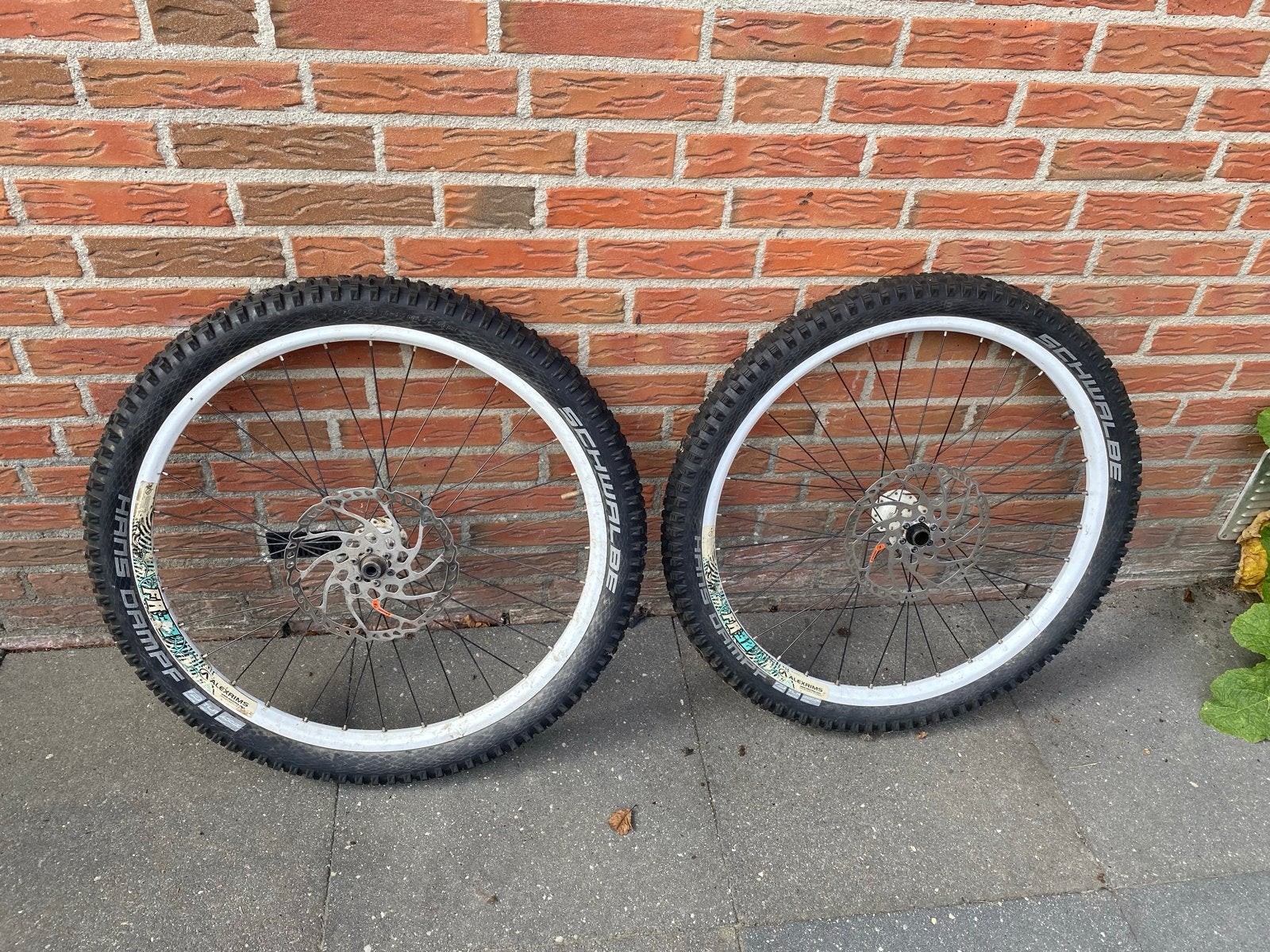 26 inch velgen met banden en schijfen, Fietsen en Brommers, Fietsonderdelen, Wiel, Gebruikt, Ophalen of Verzenden, Aluminium