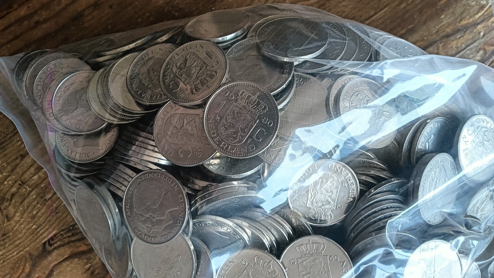 10 kg Nederlandse guldens nikkel mix van jaren, Ophalen of Verzenden, Nederland, Munten