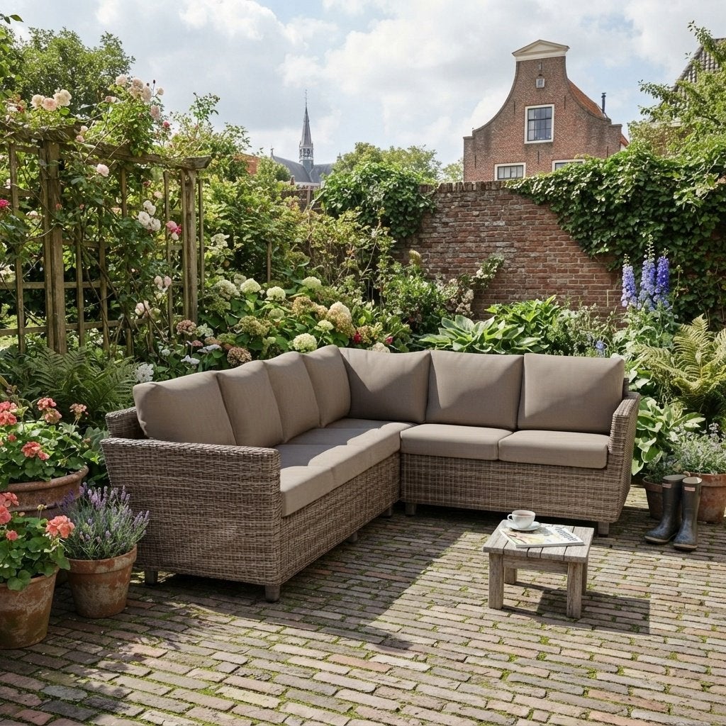 Taste by 4 seasons Wicker hoekbank Showroommodel Outlet, Ophalen, Zo goed als nieuw, Wicker