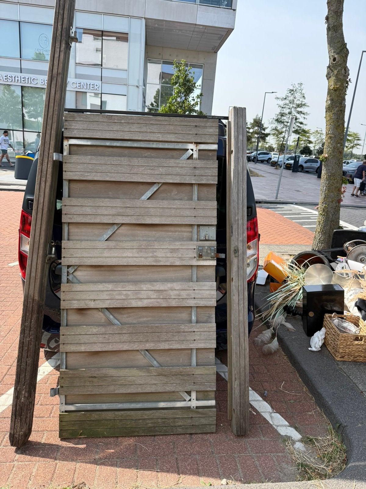 Tuindeur tuinpoort met palen, Ophalen, Zo goed als nieuw, Draaipoort, 150 tot 200 cm