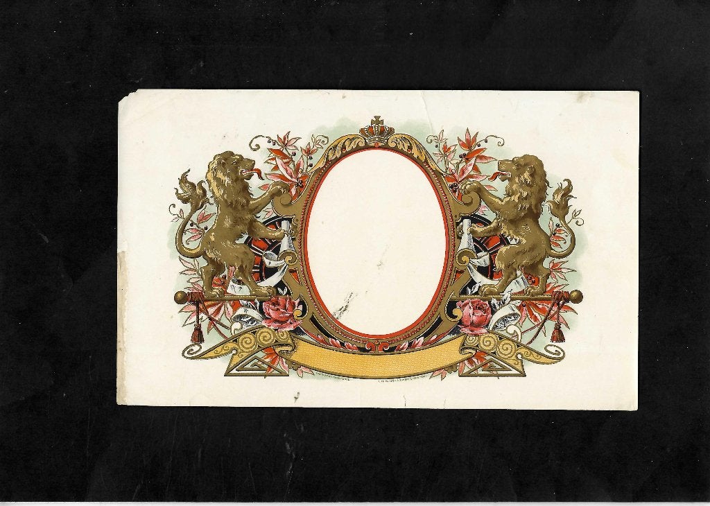 zonder naam etiket  (2 leeuwen), Ophalen of Verzenden, Gebruikt, Sigarenbandjes
