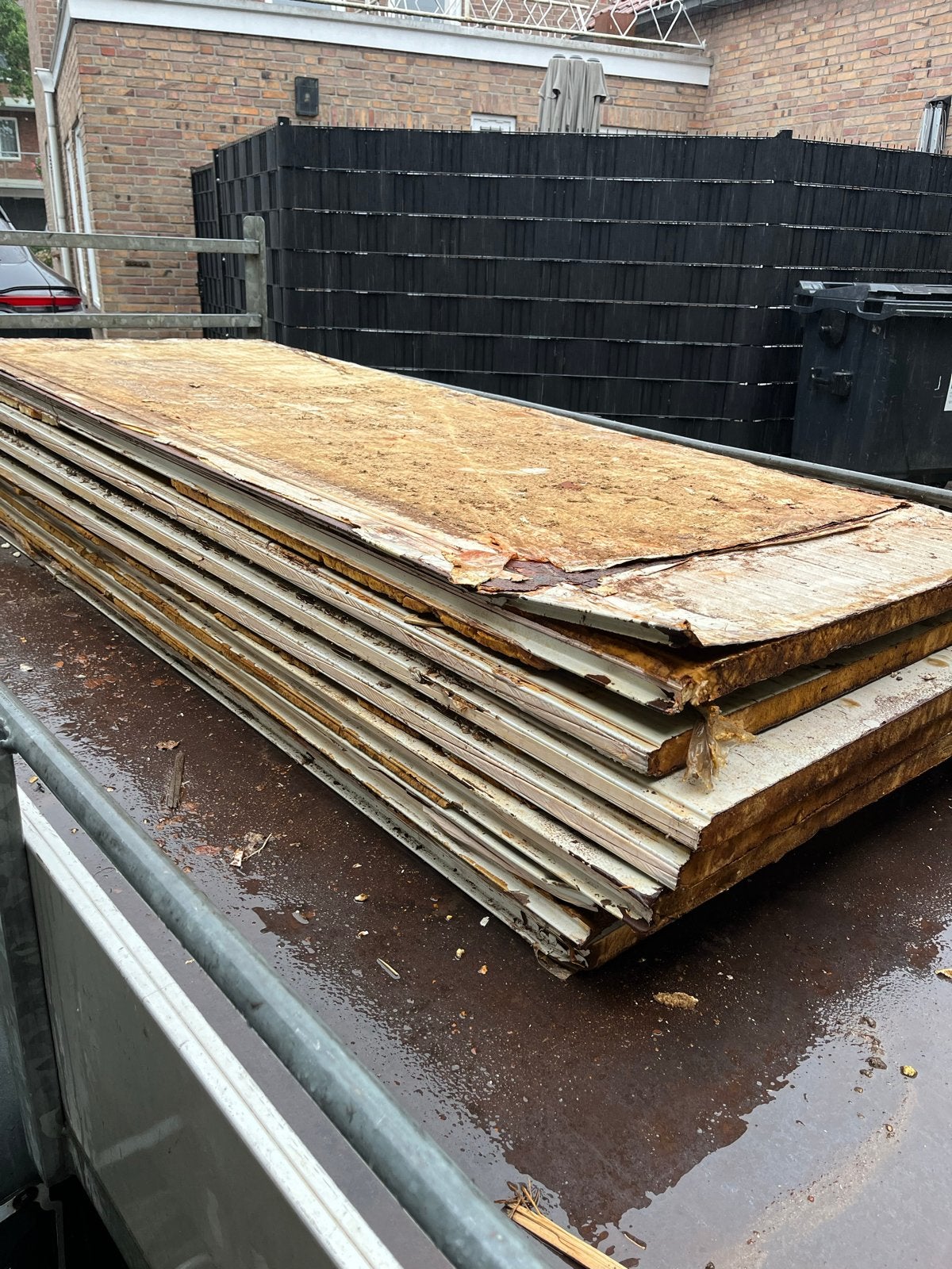 Gratis sandwichpanelen 2.50m x 1.50m, Doe-het-zelf en Verbouw, Platen en Panelen, Sandwichpaneel, Gebruikt, ., Gratis