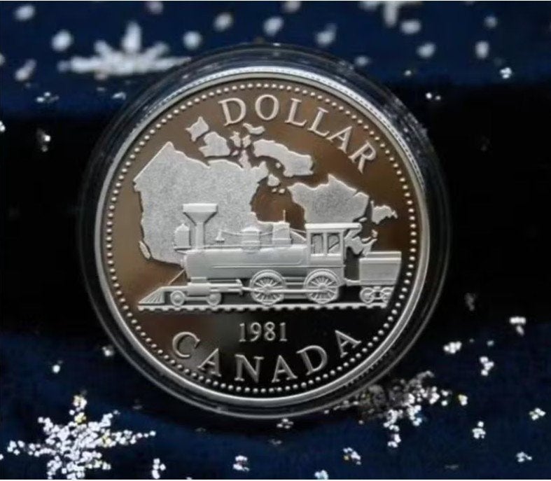 Canada - Silver Dollar 1981 - Transcontinental Railroad, Verzenden, Noord-Amerika, Losse munt, Zilver