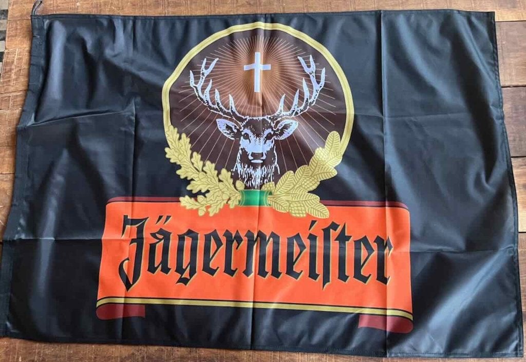 Jagermeister reclame vlag -  reclame vlag 100x 70, Ophalen of Verzenden, Zo goed als nieuw