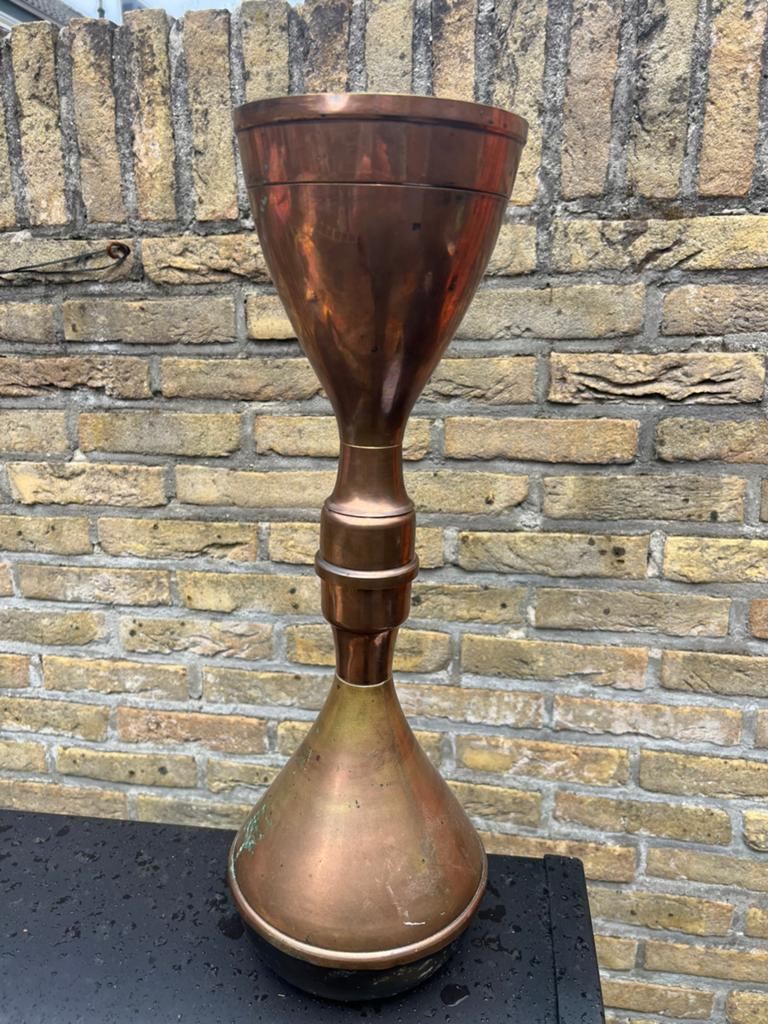 Grote staande asbak koper, Ophalen of Verzenden
