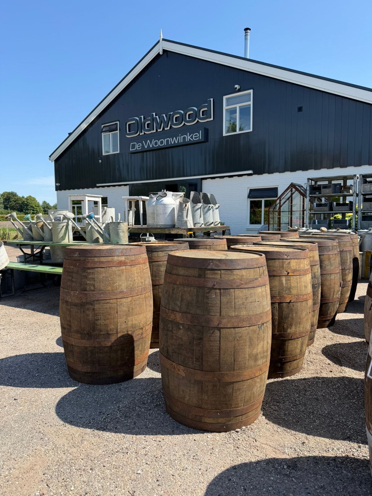 Regenton | Vat | Goedkoopste van Nederland | Whiskeyvat, Tuin en Terras, 150 liter of meer, Ophalen, Zo goed als nieuw, Hout