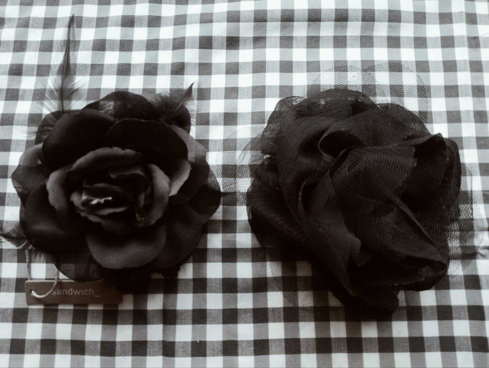 Set van 2 corsages o.a. Sandwich nieuw zwart, ook haarclip, Ophalen of Verzenden, Nieuw