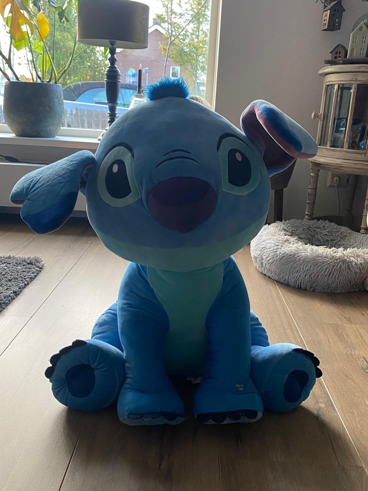 Stitch XL mega knuffel met geluid - 60 cm hoog, Ophalen, Overige typen, Blauw, Zo goed als nieuw