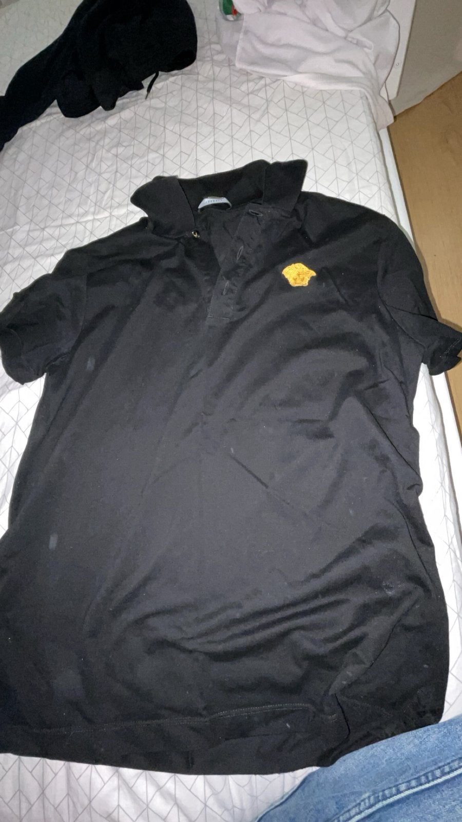 Versace Polo Shirt Zwart Maat M, Ophalen of Verzenden, Gedragen, Maat 48/50 (M), Zwart