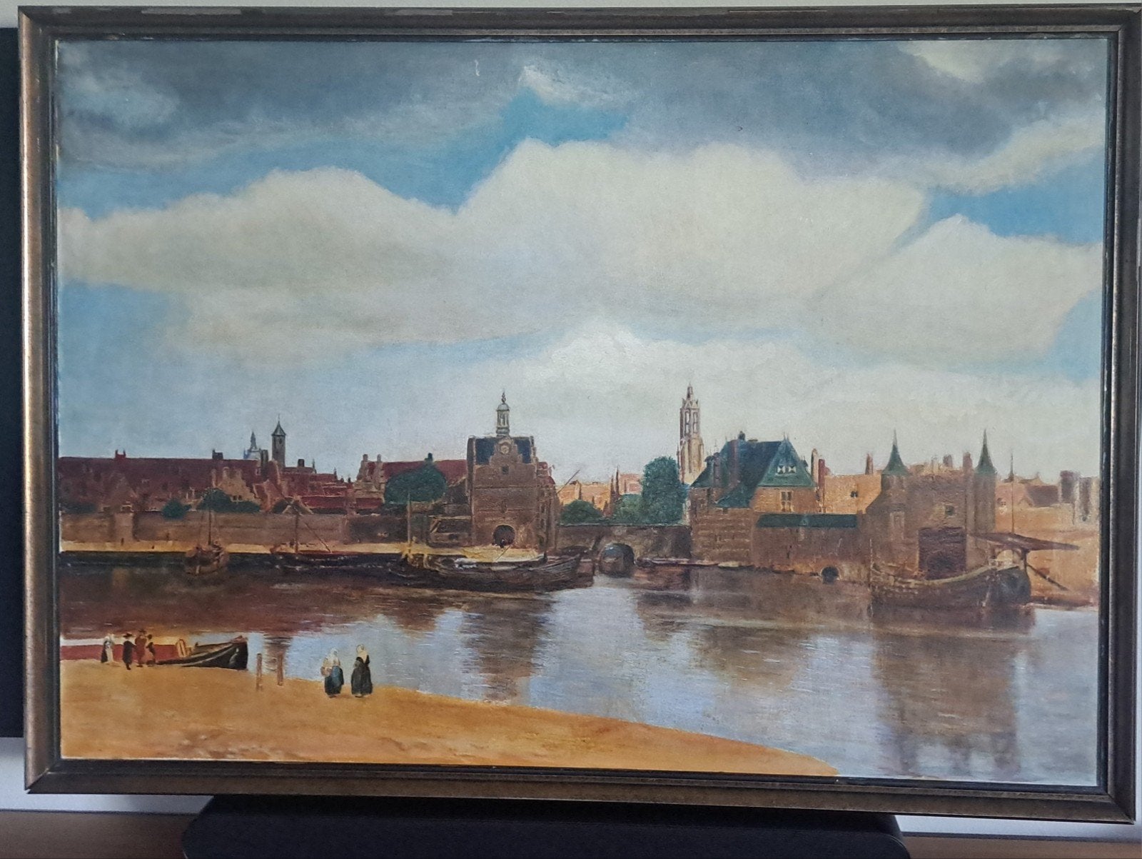 Kopie van 'Gezicht op Delft' door F.J.A. van Maanen, Antiek en Kunst, Ophalen of Verzenden