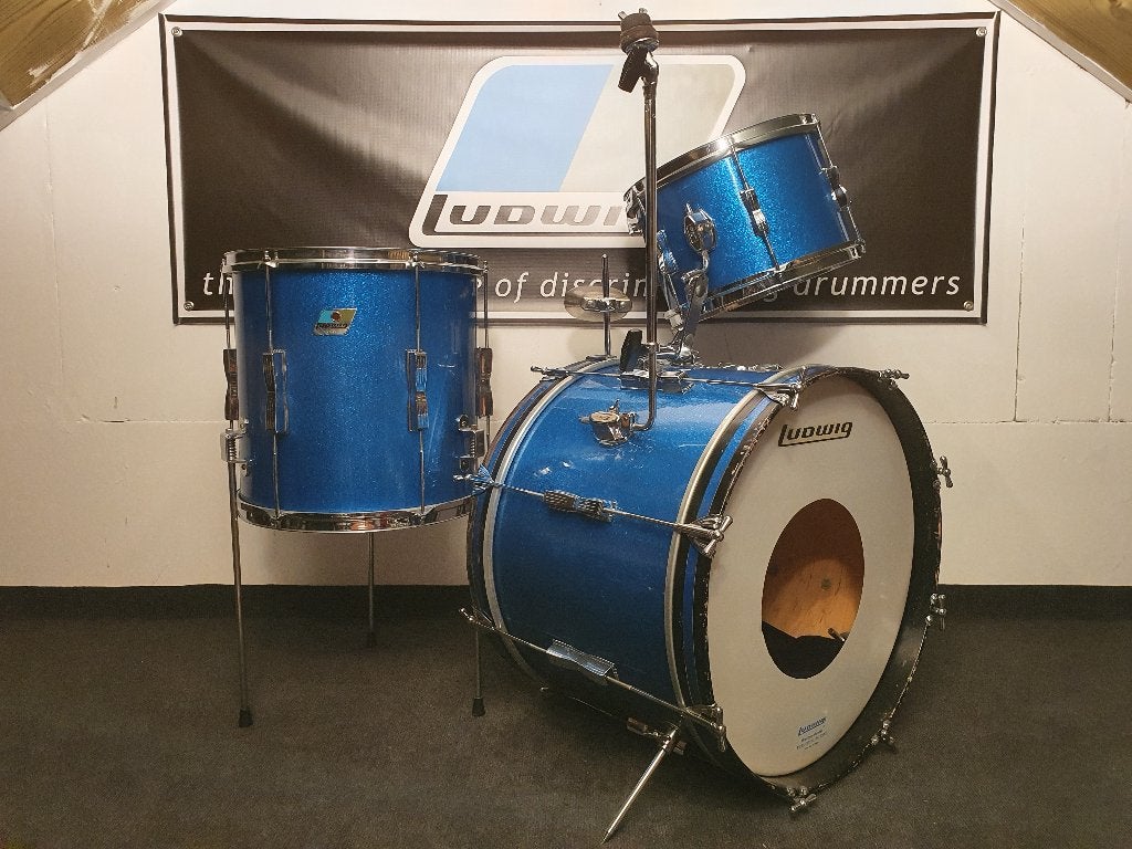 Ludwig 70s blue olive clubdate, Muziek en Instrumenten, Ophalen, Gebruikt, Ludwig