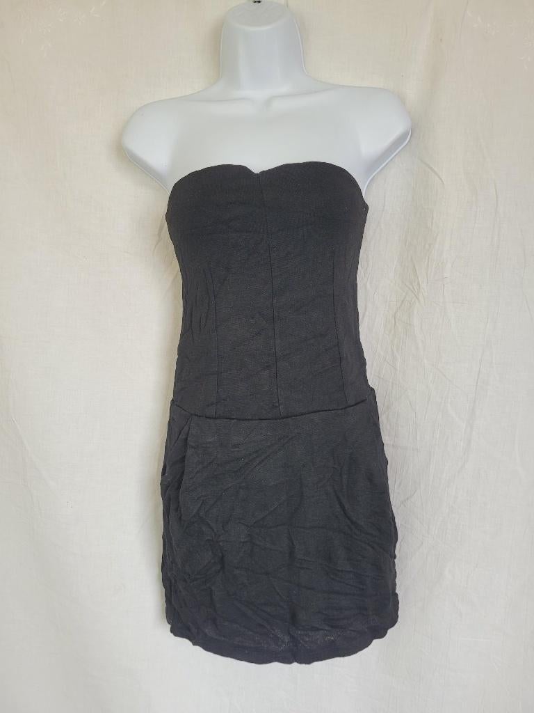 Leuke zwarte strapless minijurk mt M merk Stradivarius, Maat 38/40 (M), ., Zwart, Ophalen of Verzenden