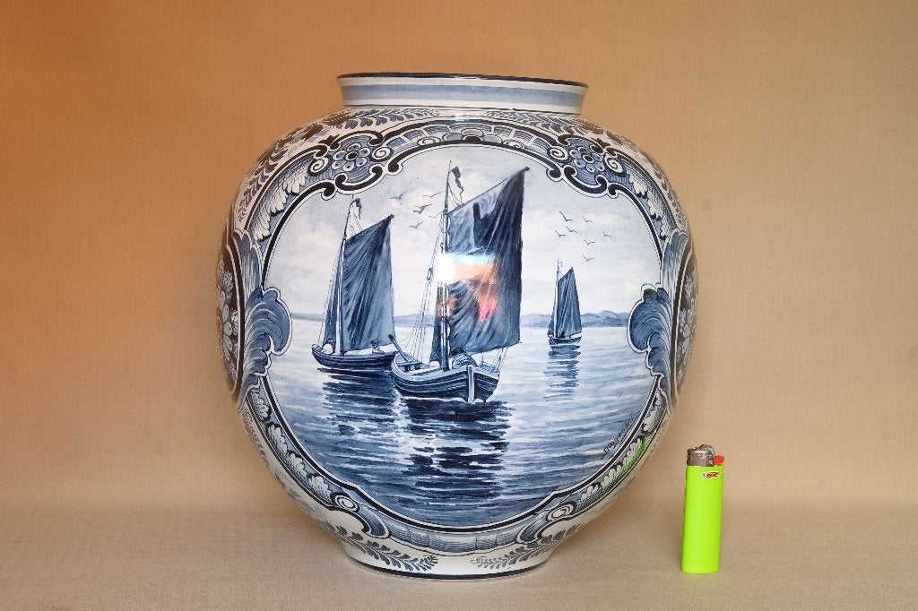 Vaas Delft blauw gesigneerd Dingendorf  1880-1910 antiek, Antiek en Kunst, Ophalen of Verzenden