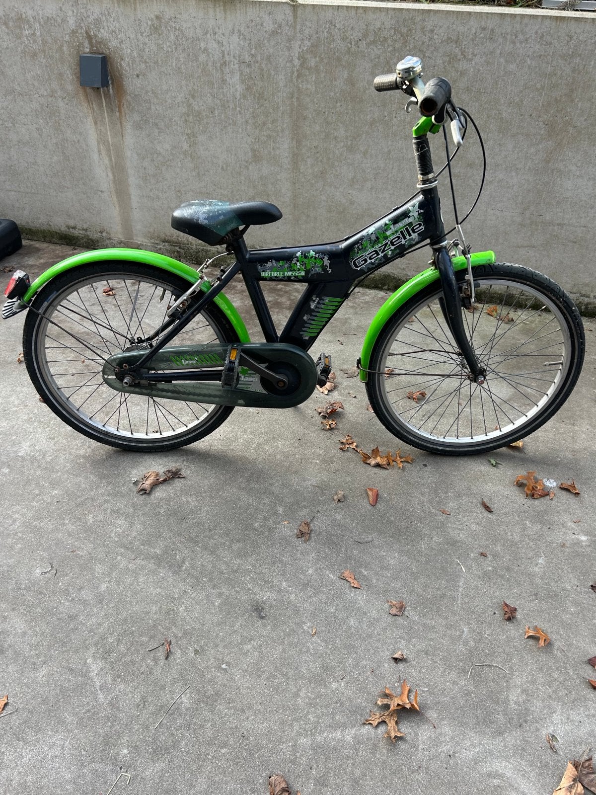Gazelle kinderfiets - Zwart/Groen, Fietsen en Brommers, Ophalen, Terugtraprem, Gebruikt, Versnellingen