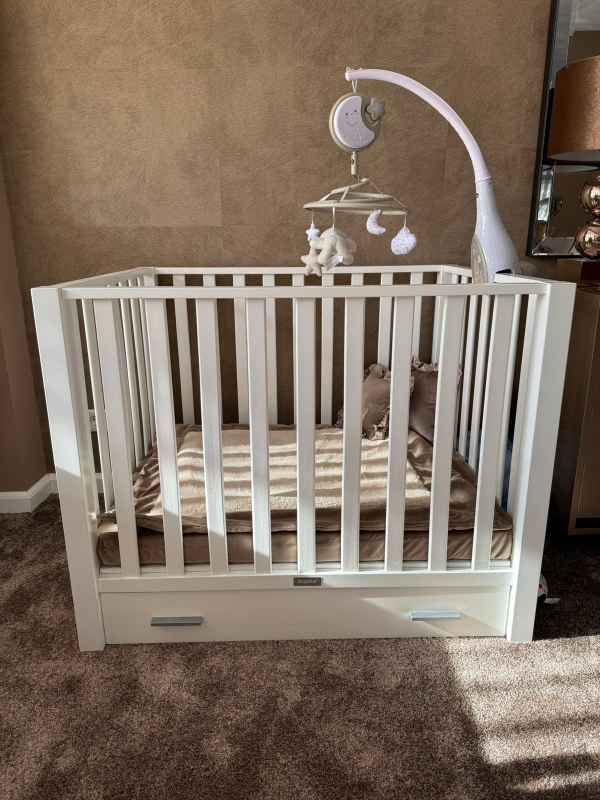 Bopita box met la en  aankleding, Kinderen en Baby's, Boxen, Ophalen, Zo goed als nieuw, Vierkant, In hoogte verstelbaar