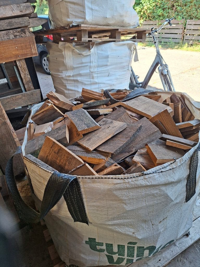 big bag vol kachelhout 70 euro, 6 m³ of meer, Ophalen, Overige houtsoorten, Blokken