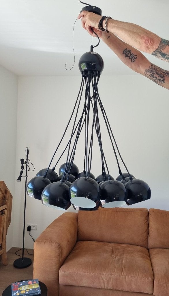 Bollenlamp, Vintage, Overige merken, Metaal, Ophalen