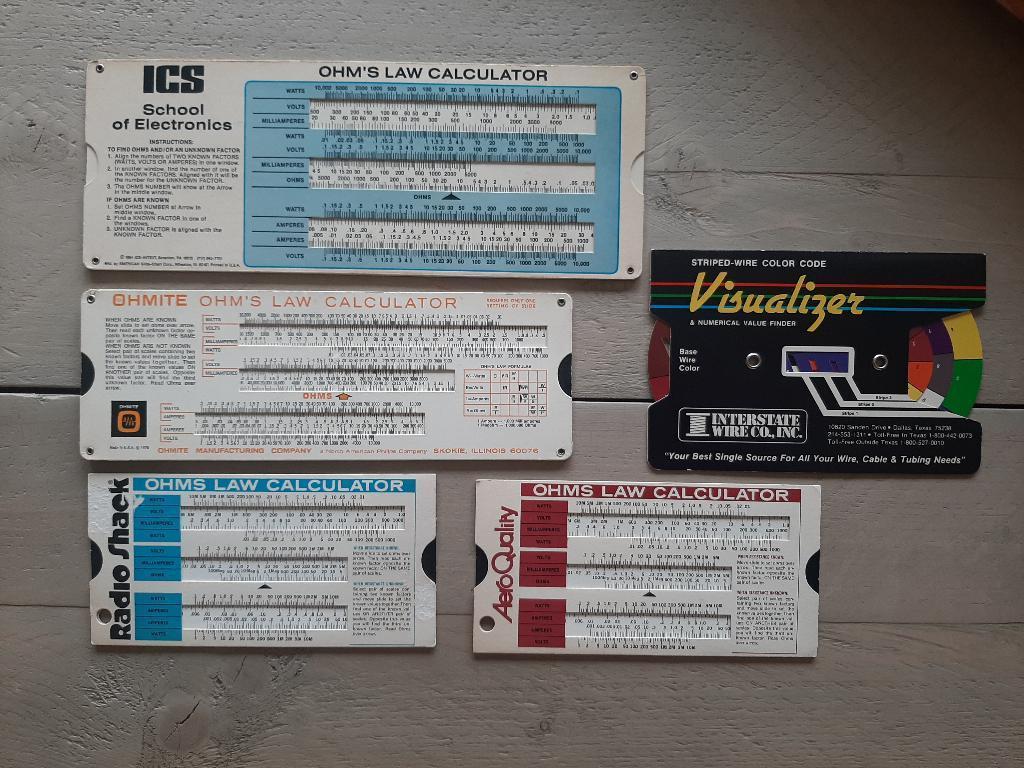 5 vintage electronica rekenlinealen uit de 60er jaren, Ophalen of Verzenden