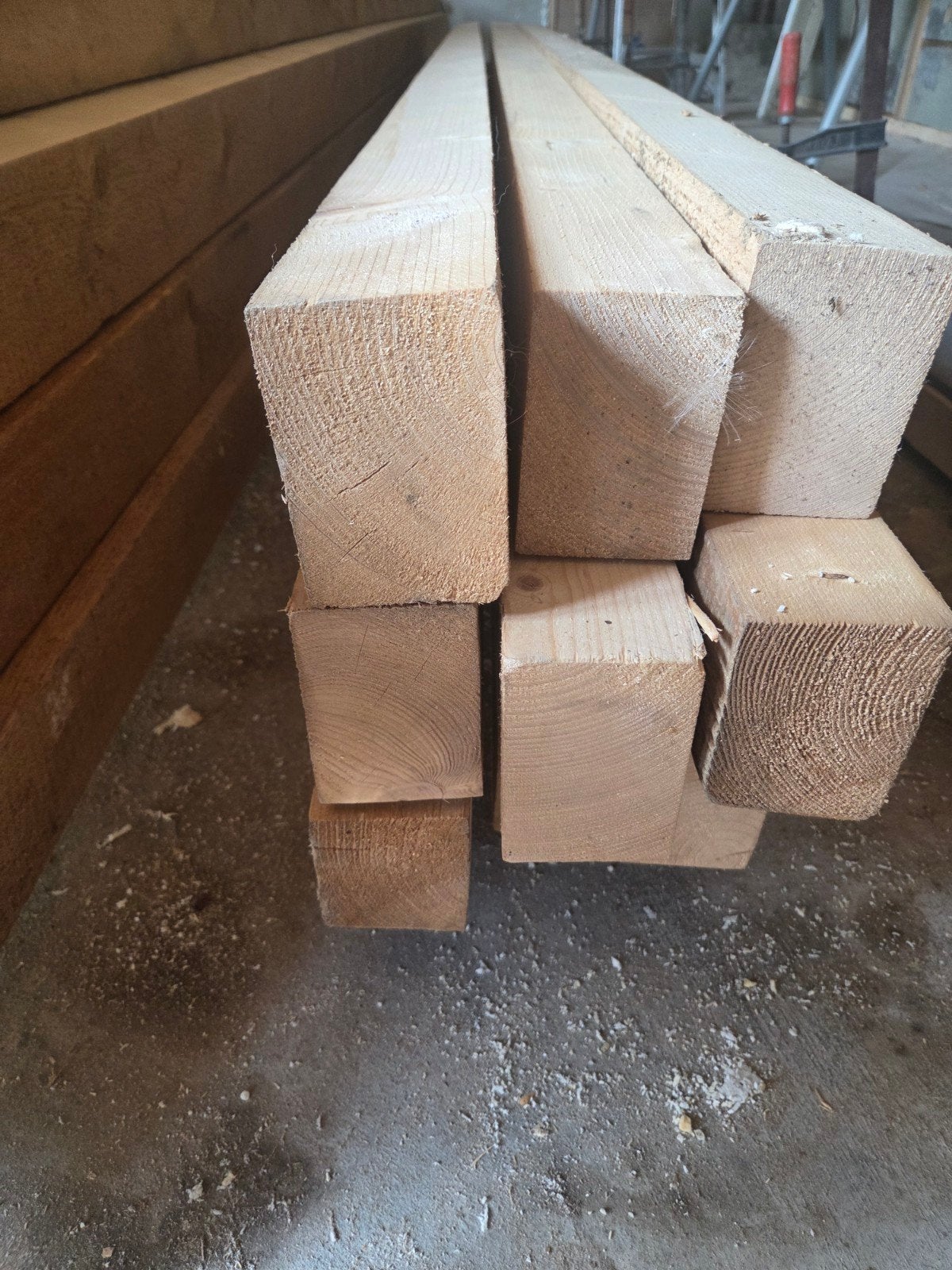 17 Vuren houten balken voor diverse bouwprojecten, Ophalen, Gebruikt