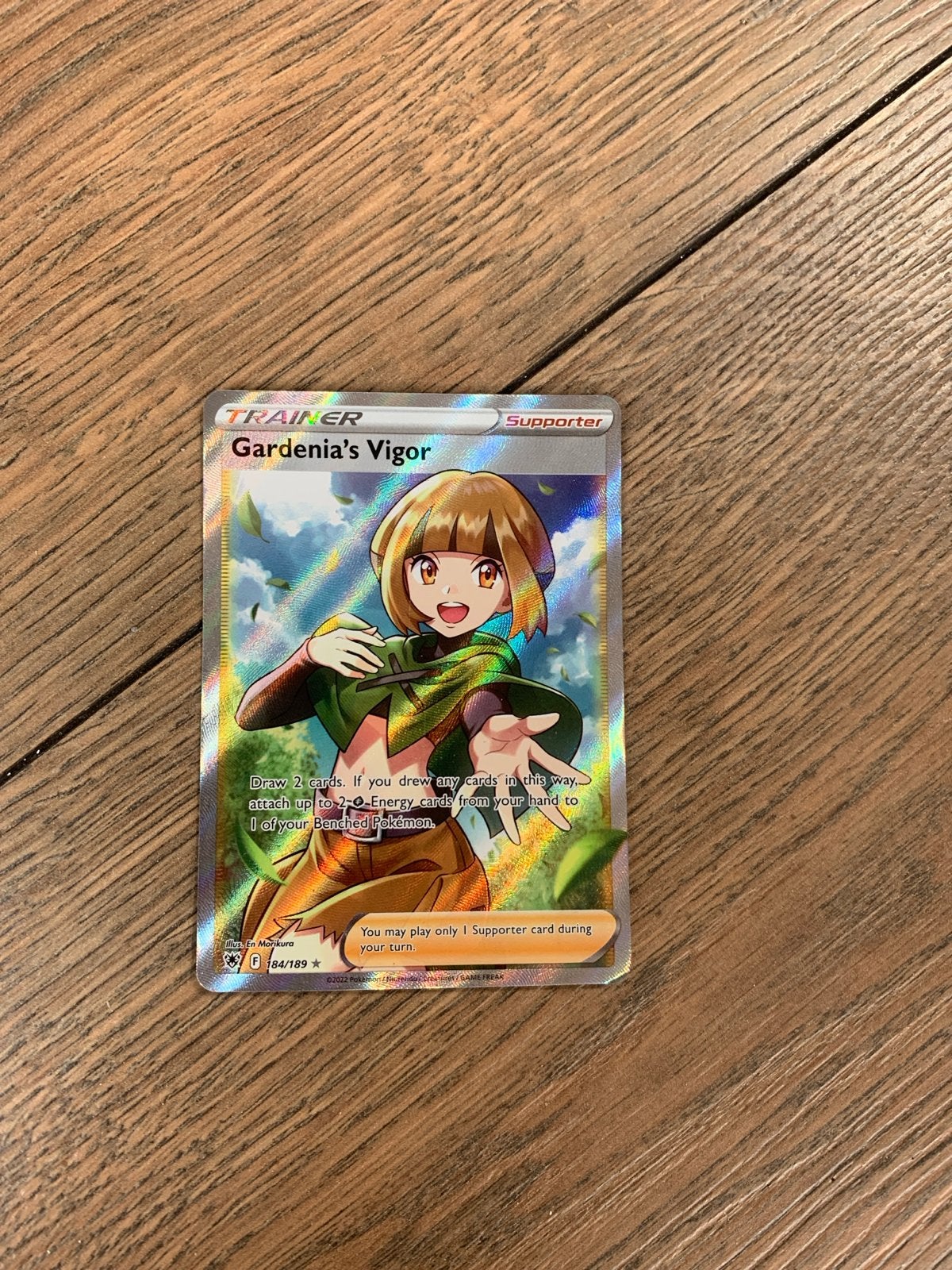 Gardenia's Vigor Full Art Trainer Kaart Pokémon TCG, Ophalen of Verzenden, Zo goed als nieuw, Losse kaart, Foil