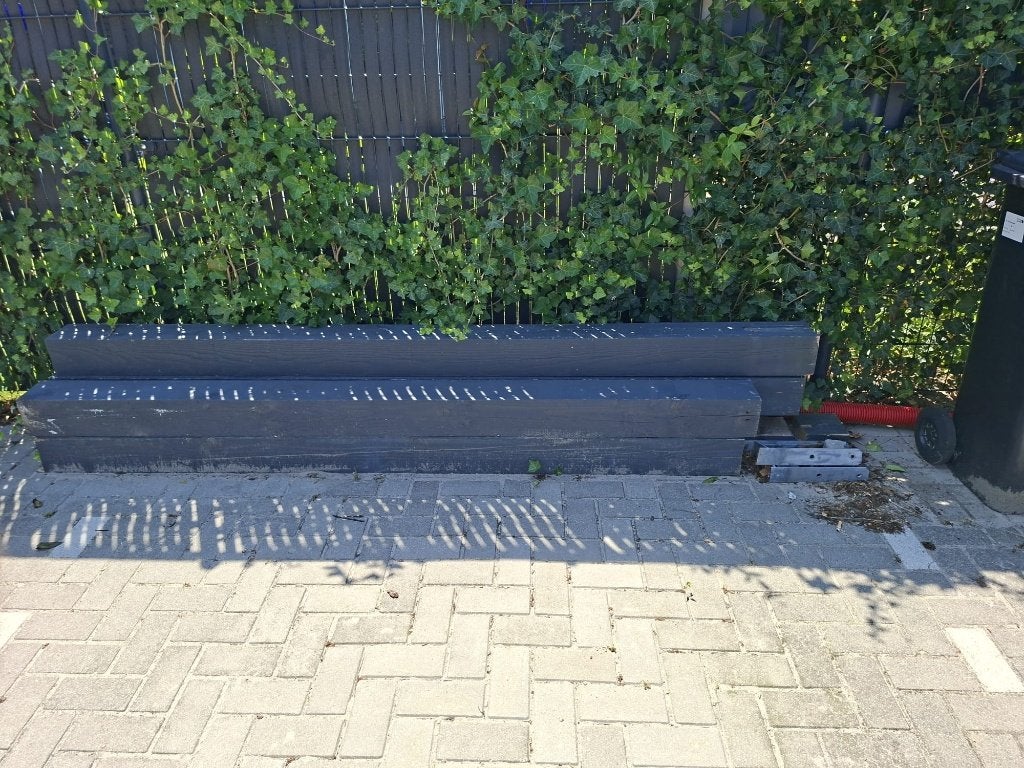 houten palen (11 stuks), Tuin en Terras, Palen, Balken en Planken, Ophalen, Zo goed als nieuw, 250 cm of meer, Palen