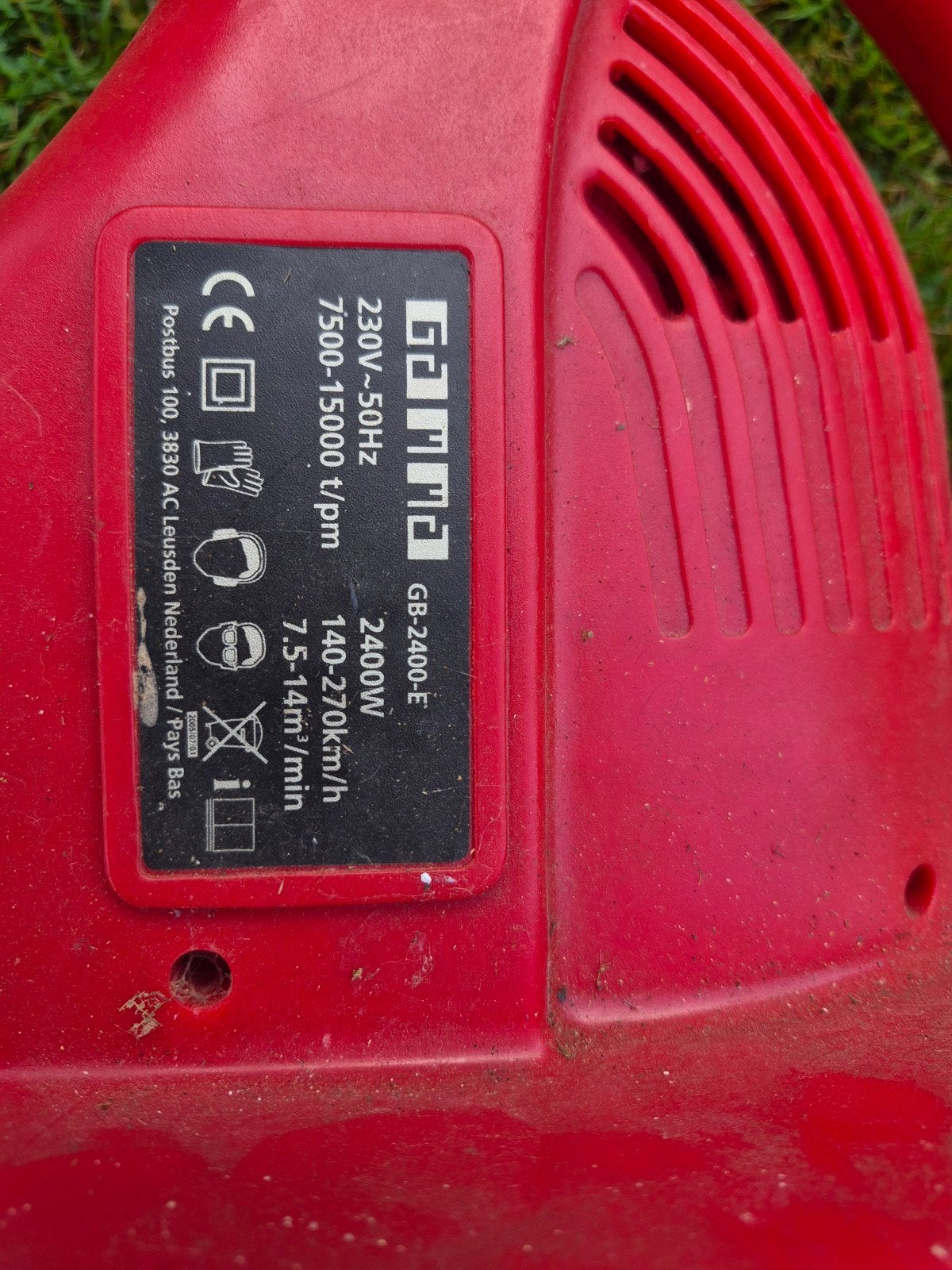 Gamma GB-2400-E Bladblazer/Bladzuiger, Ophalen, Gebruikt, Met zuigfunctie, Handgedragen