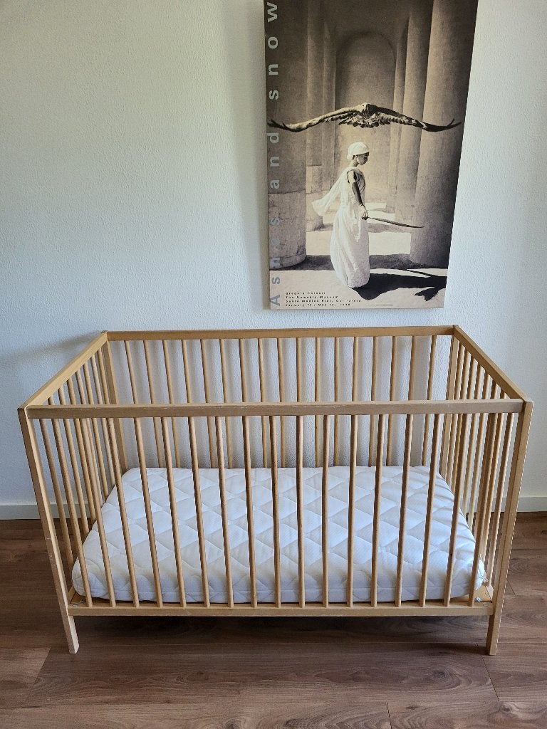 Beuken houten meegroei baby/peuter bedje met matras, Ophalen, Zo goed als nieuw, Overige typen