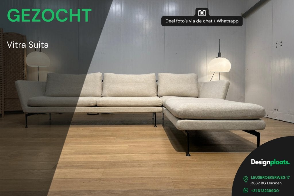 GEZOCHT: Vitra Suita Hoekbank / Bank — Directe inkoop, Vitra, https://www.vitra.www.designplaats.nl/nl-nl/home, Stof, Design Bank Bankstel Zetel Vitra