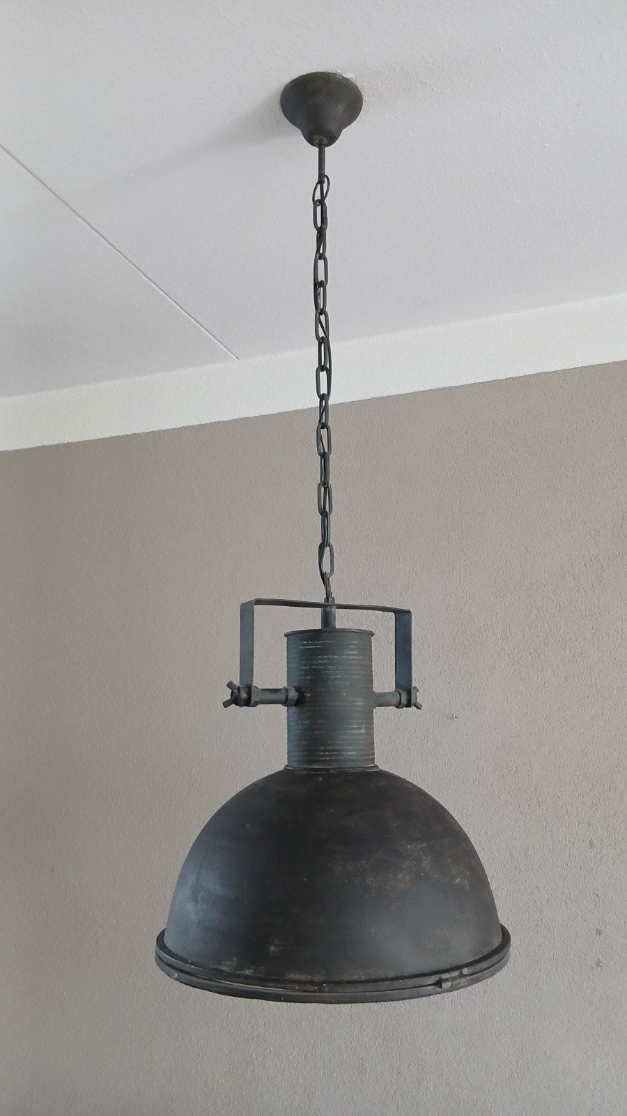Industriele hanglamp, Ophalen, Gebruikt, E27 (groot), Glas