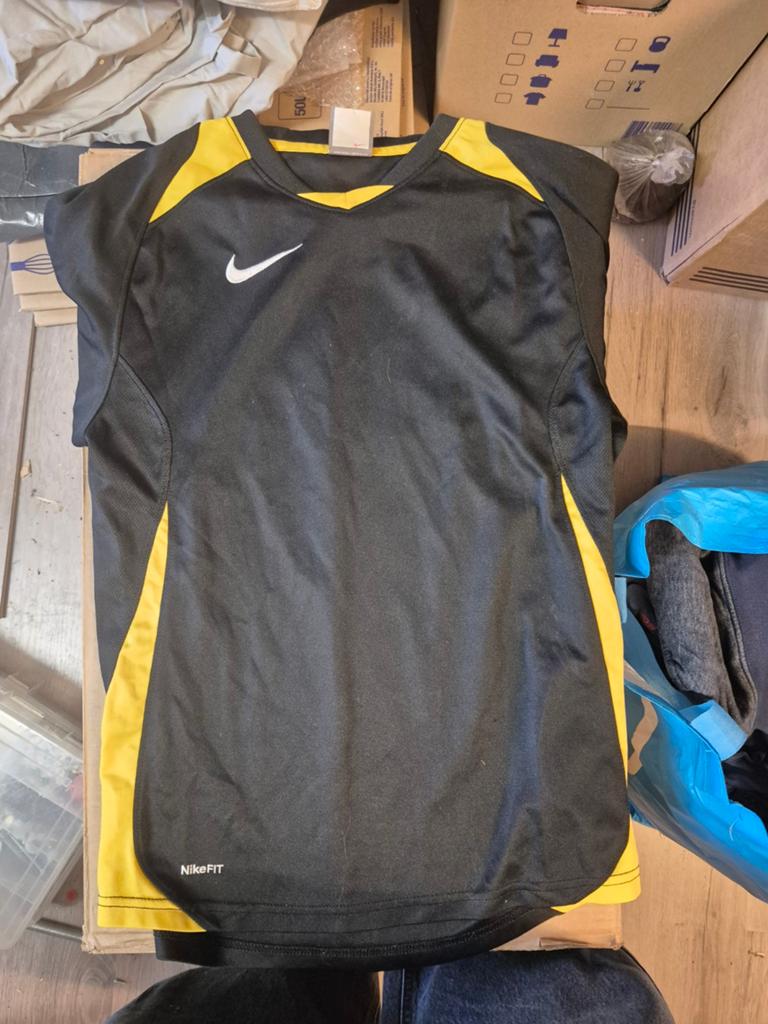 Nike Fit mouwloos shirt - Zwart/Geel, Fitness, Zwart, Nike, Overige maten