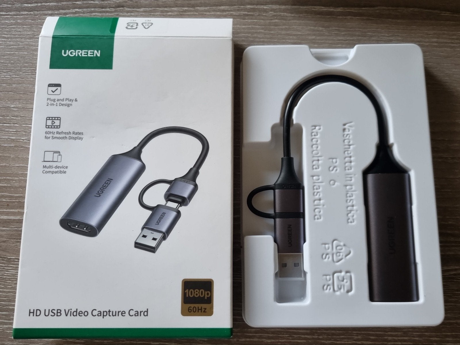 UGREEN HD USB Video Capture Card 1080p 60Hz, Computers en Software, Capture cards, Ophalen of Verzenden