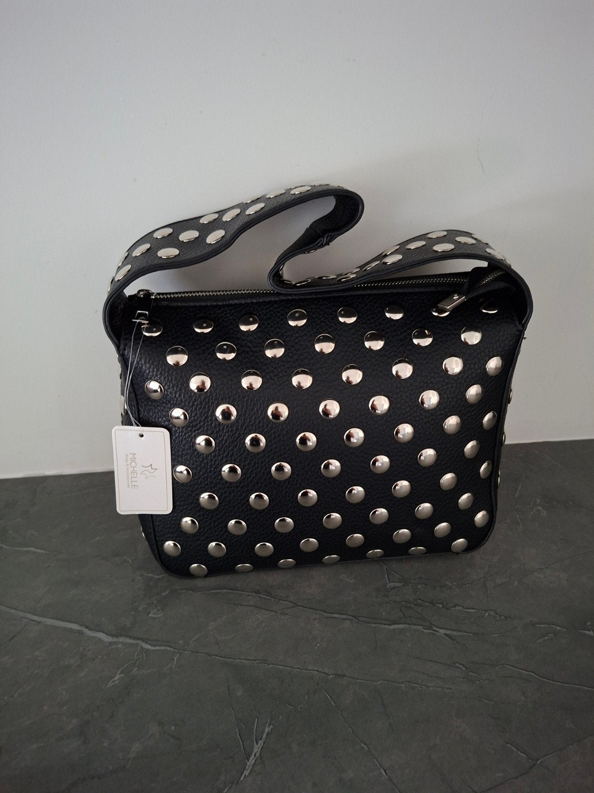 Dames tas met studs nieuw!, Ophalen of Verzenden, Nieuw, Zwart, Handtas