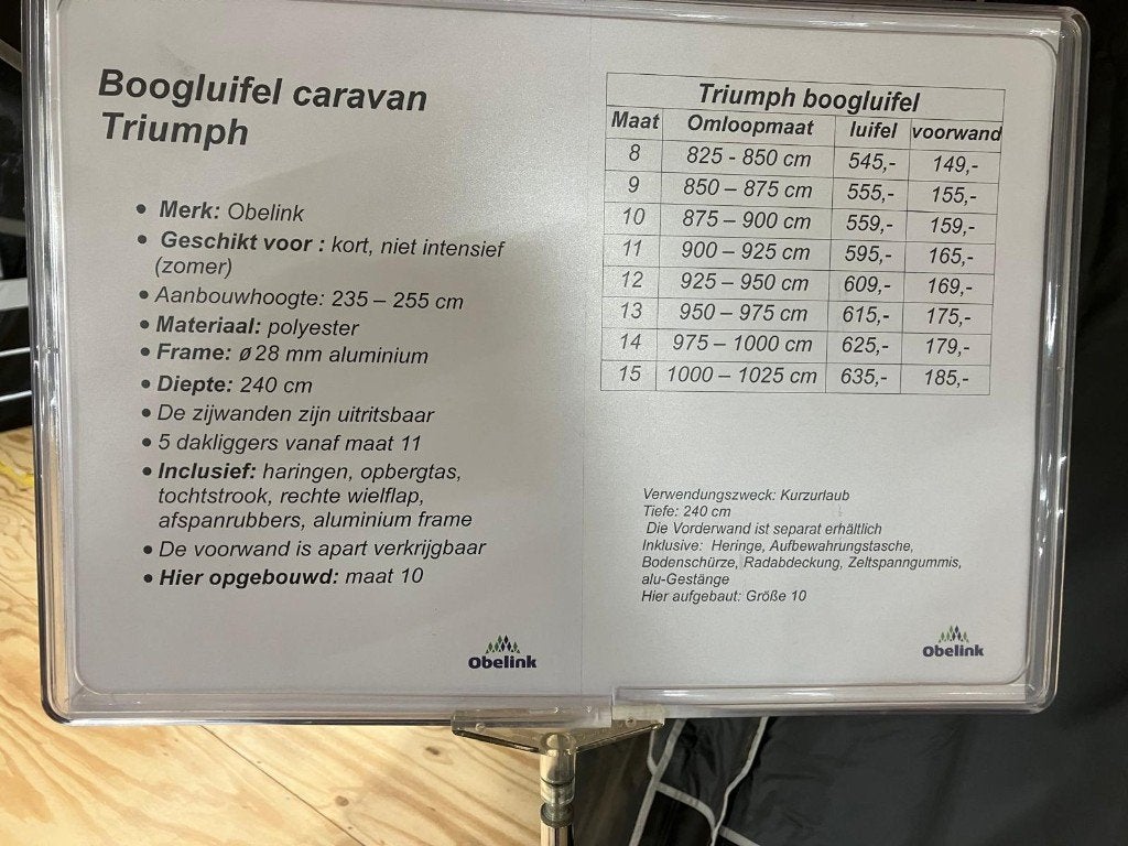 Boogluifelvoortent, Rondzit, Particulier, Dethleffs, Luifel