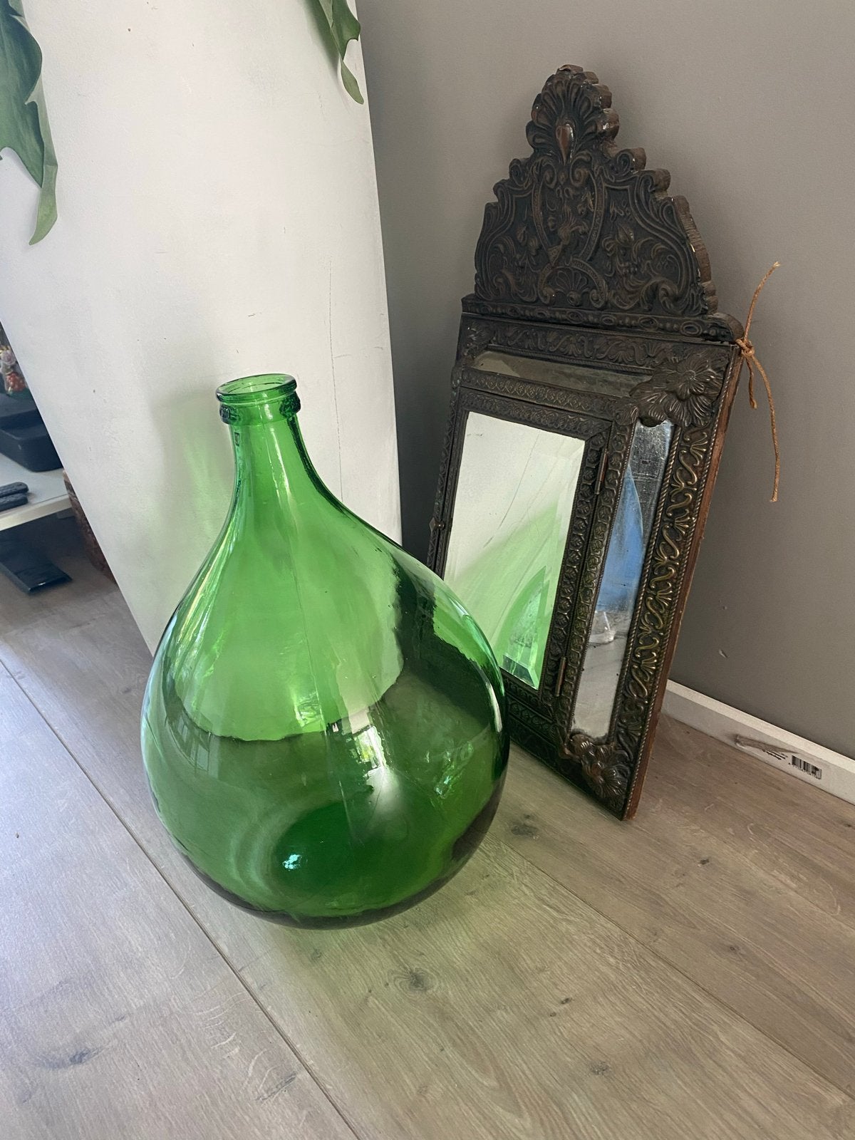 Grote groene glazen gistfles Ambrosio - 46 cm hoog, Ophalen