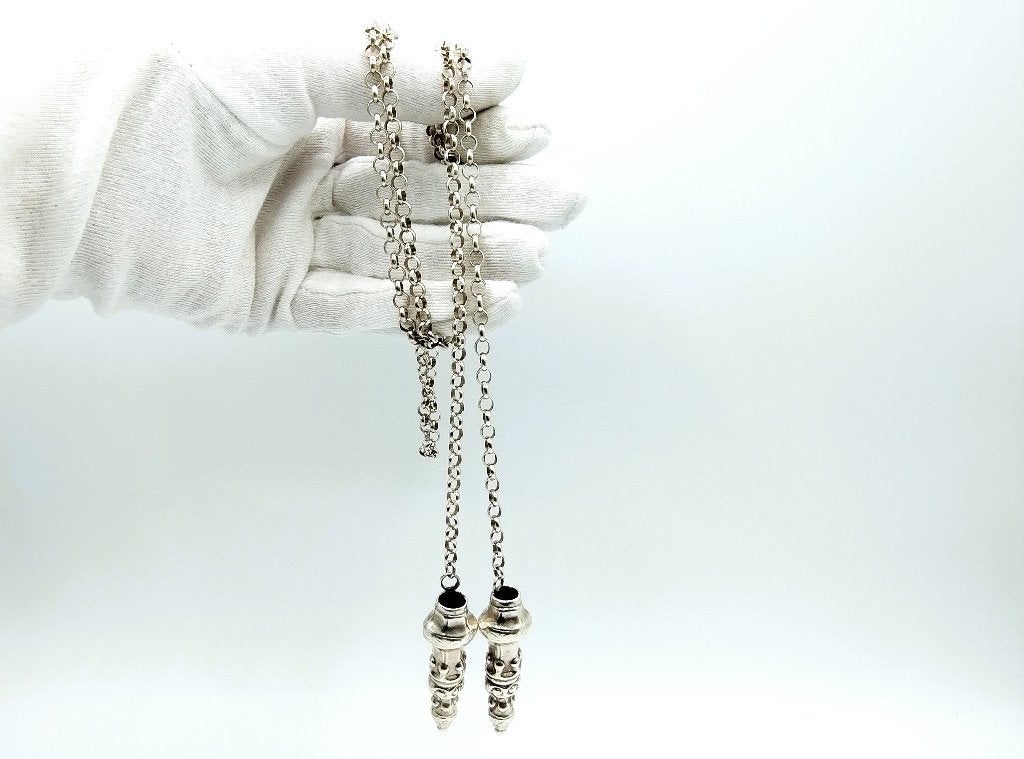 Zilveren jasseronketting met breipendoppen, H. Looren, Info@zilverwebsite.nl, Verzenden, Zo goed als nieuw, Zilverwebsite.nl