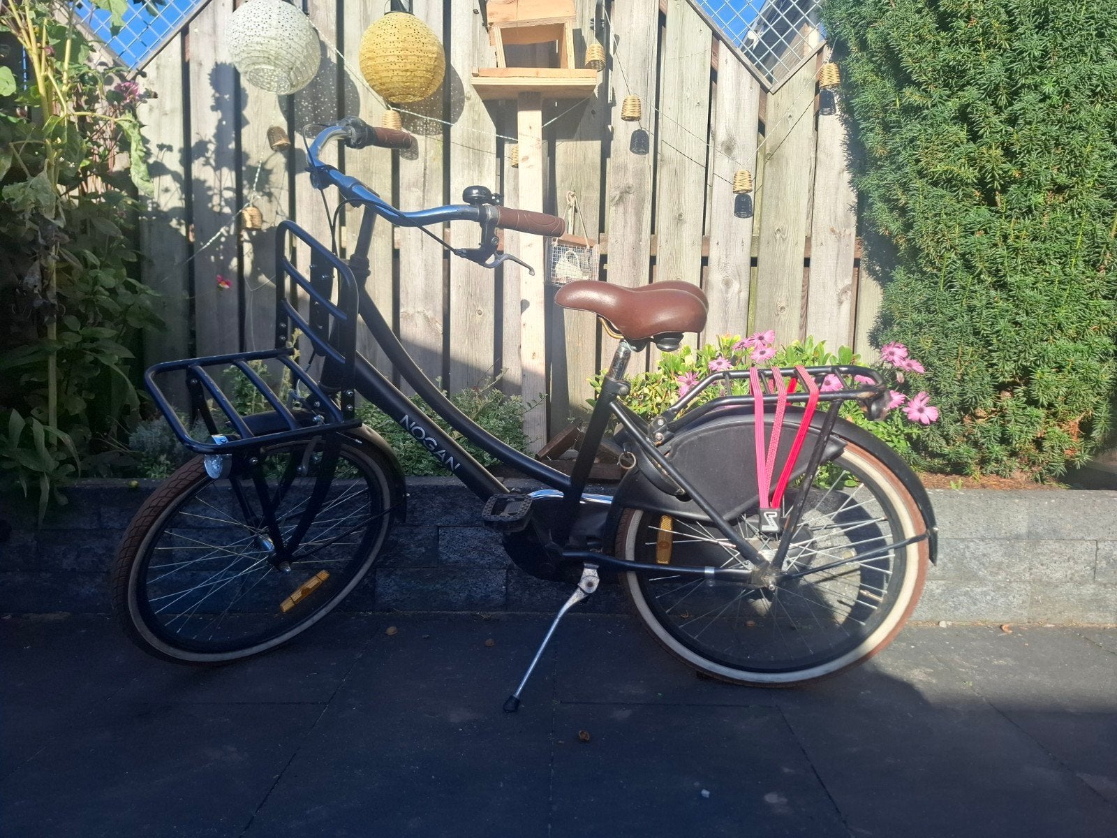 Meisjesfiets 22 inch met voordrager en versnellingen, Fietsen en Brommers, Terugtraprem, Gebruikt, Versnellingen, Minder dan 47 cm