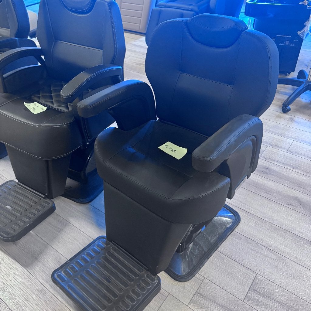 barbierstoel kappersstoel zwart herenstoel zo goed als nieuw, Huis en Inrichting, Stoelen, Ophalen, Leer, Zwart, Zo goed als nieuw