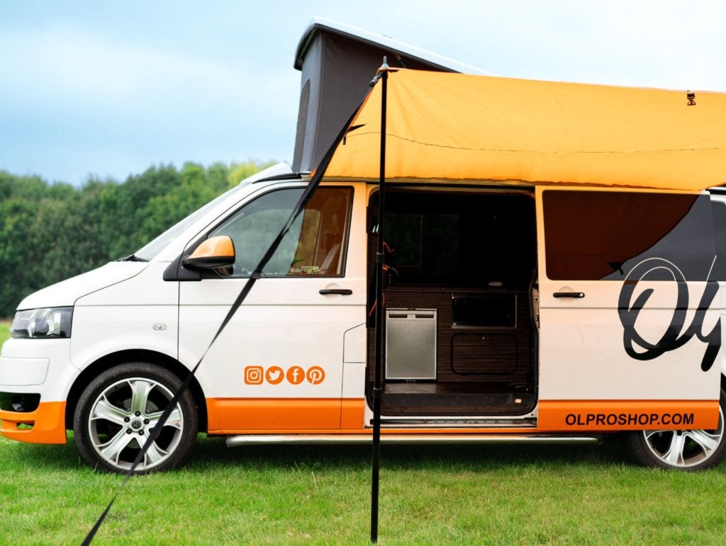 OLPRO buscamper / caravan luifel UV & regel voor C-rail, Caravans en Kamperen, Camper-accessoires, Ophalen of Verzenden, Zo goed als nieuw
