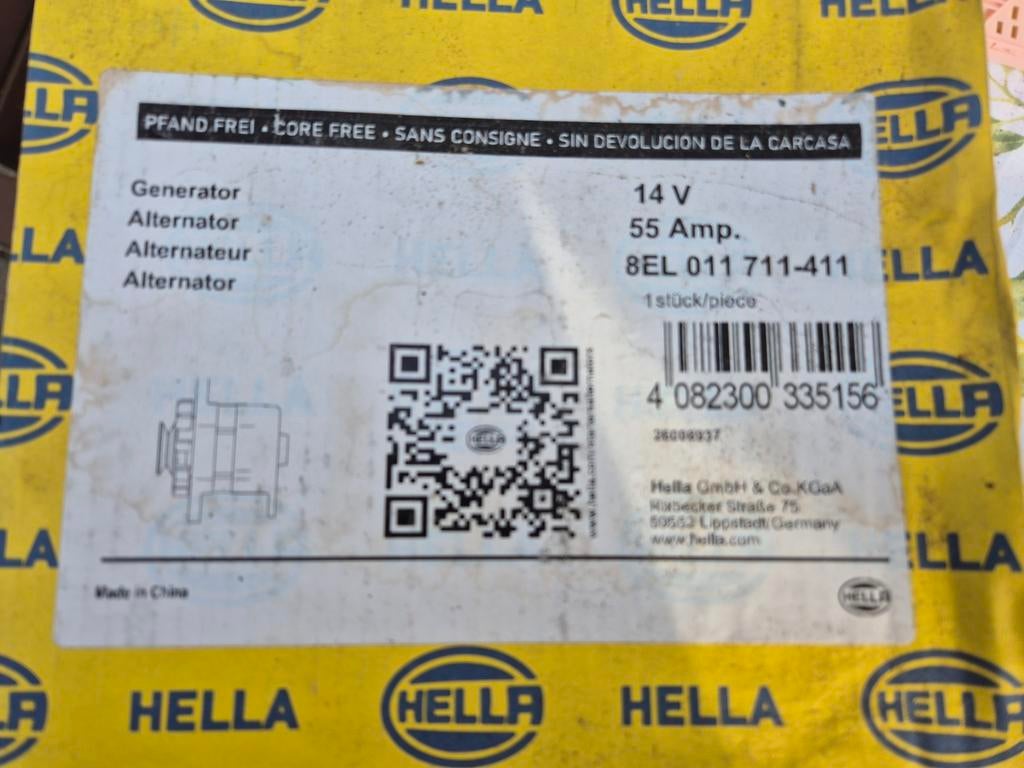 Hella Dynamo 14V 55 Amp. - Nieuw in doos - Suzuki 8EL 011 71, Ophalen of Verzenden, Nieuw, Universele onderdelen