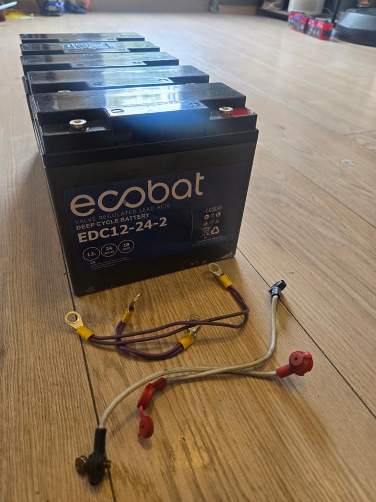 Ecobat 12v 24AH 60v EDC12-24-2 Deep Cycle Accu's (5 stuks), Ophalen of Verzenden, Gebruikt, Universele onderdelen