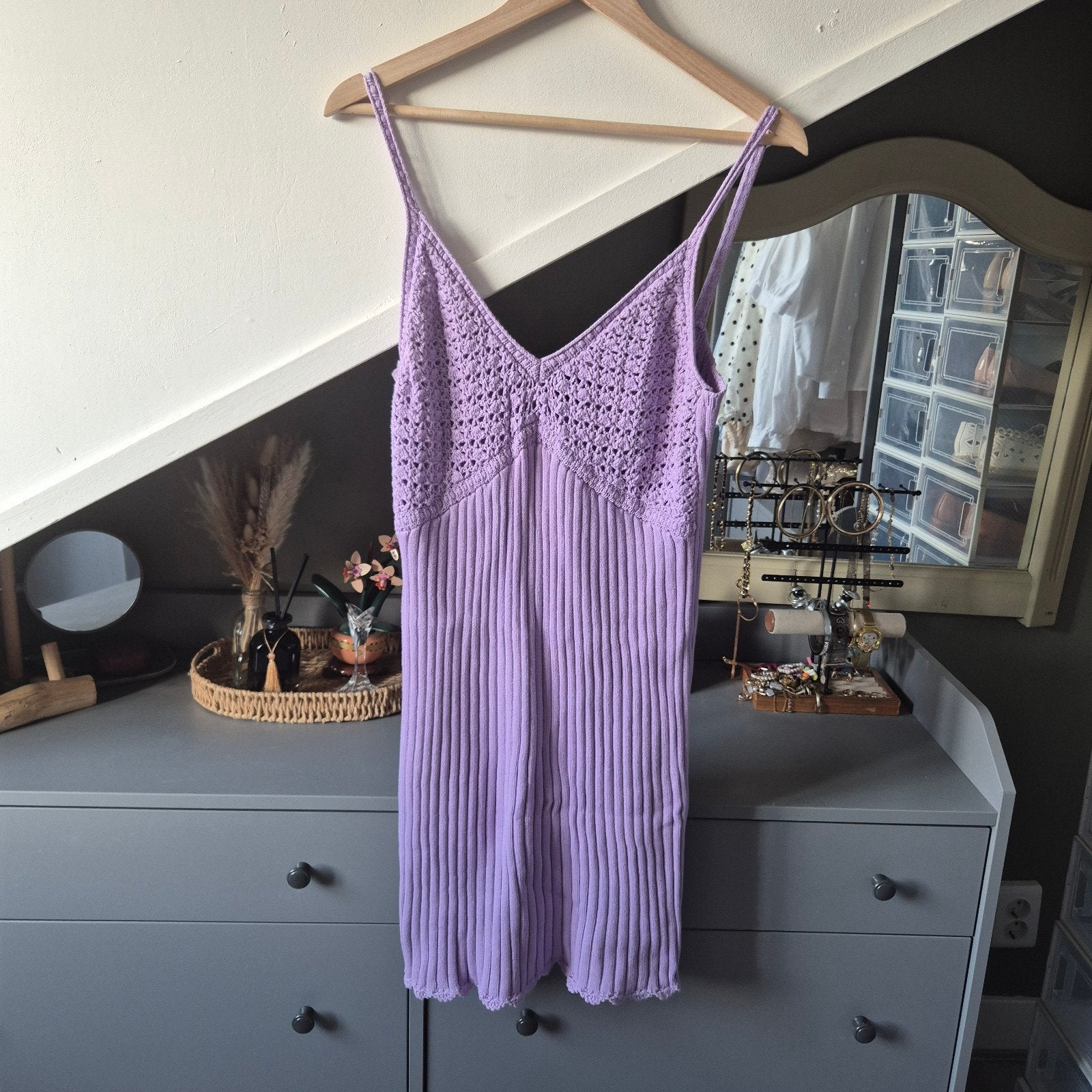 ASOS Design paars gehaakt mini-jurkje – Maat 44, Kleding | Dames, Paars, Maat 42/44 (L), Ophalen of Verzenden, Zo goed als nieuw